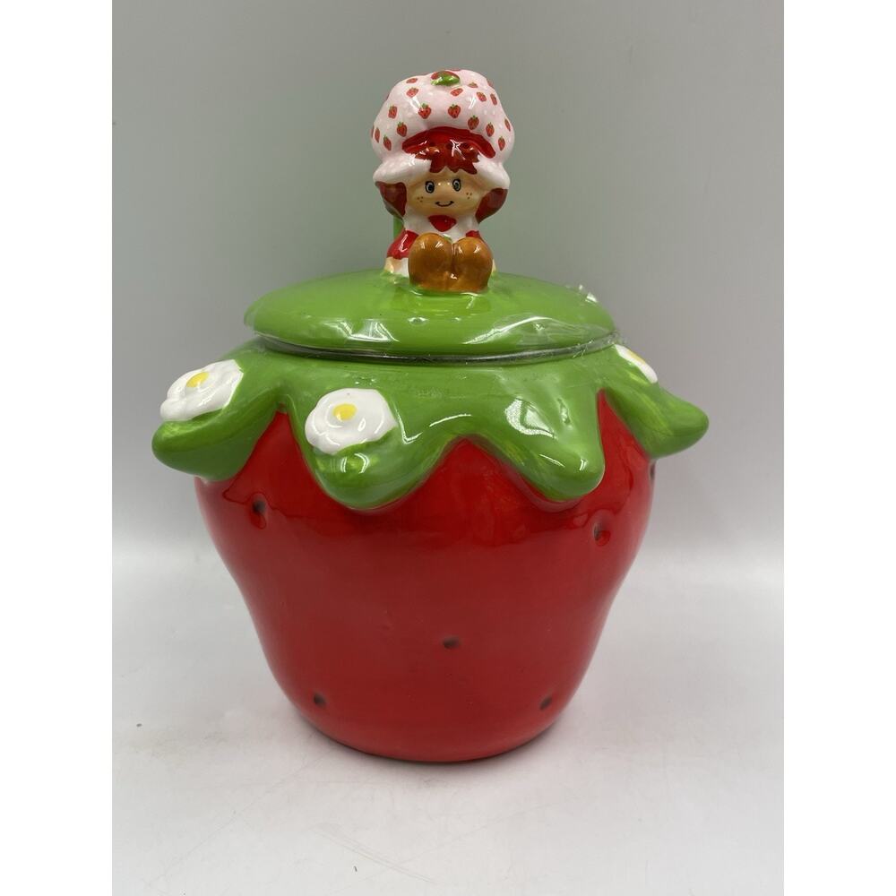 NEW Strawberry Shortcake Ceramic Jar Hand Painted Canister Authentic